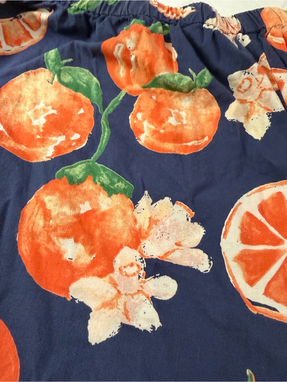 THEIR NIBS Cotton Pajamas Shorts and Top Set Blue Orange Fruit L - Picture 14 of 14